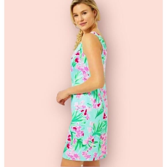 Lilly Pulitzer Dress Sz 00 Veya Aqua Al Fresco Isn't She Lovely Sleeveless Shift - Picture 8 of 12